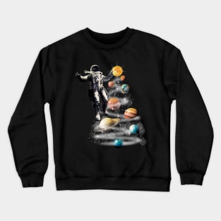 Cosmic Baller - Abstract Astronaut Playing Basketball with Planets Crewneck Sweatshirt